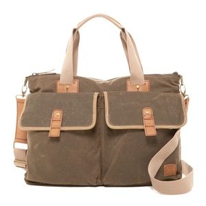 ANDREW MARC Fairfield Canvas & Leather Brief Messenger Bag